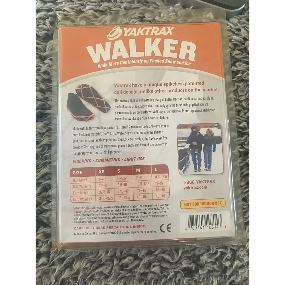 Yaktrax Walker Traction Cleats for Snow & Ice Black Medium